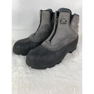 Sorel Men's Gray Leather Barn Zip Boot Thinsulate Size 9